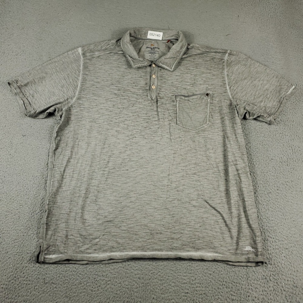 Tommy Bahama Polo Shirt Mens Size 2XL Gray Casual Short Sleeve